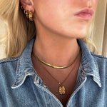 Juliet flad panser facet halskæde 5mm