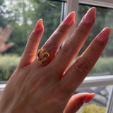 Bjørk chunky rustik hjerte ring