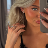 Luna Hvidguld Øreringe med Kæde