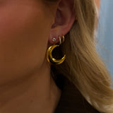 Calyra Øreringe med Stor Måne