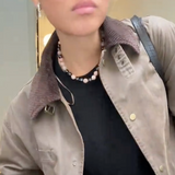 Ellie Halskæde med Granat Og Solsten