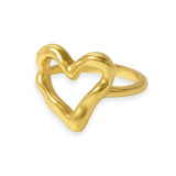 Bjørk chunky rustik hjerte ring