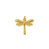 Charm golden dragonfly u. lås