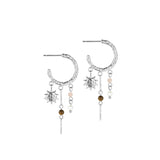 Aurora sun hvidguld øreringe med perler