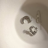 Calia Hvidguld Øreringe med Måne og Perle