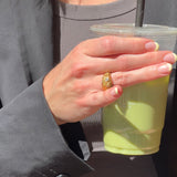 Vivienne rustik chunky ring med zirkonia