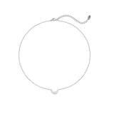 Gaia hvidguld halskæde med blank måne