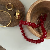 Ellie Halskæde med Rød Jade