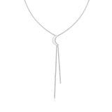 Skye Hvidguld Halskæde med Måne Vedhæng