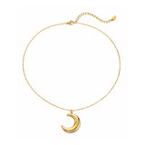Calyra Halskæde med Stor Måne Vedhæng