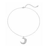 Calyra Hvidguld Halskæde med Stor Måne