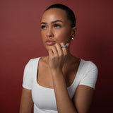 Moon Drip Hvidguld Ring