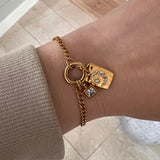 Charm panser facet armbånd